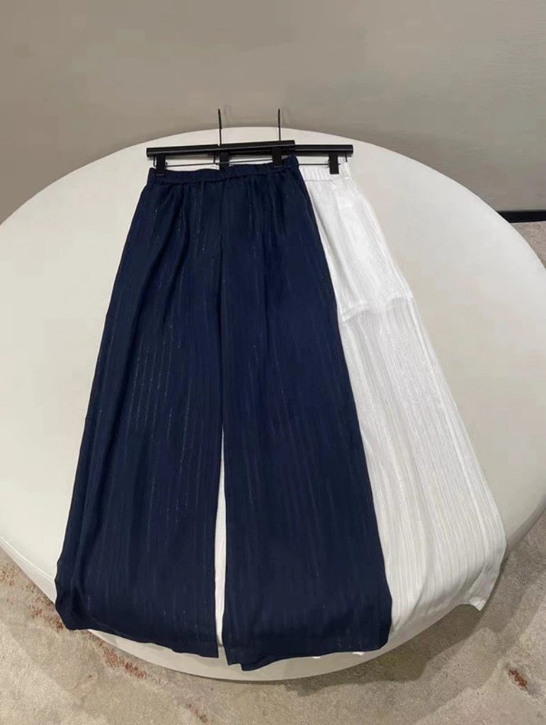 

Женские прямые брюки Ele, повседневные, удобные, весенне-летние, шифоновые, с эластичной резинкой на талии, свободный крой, модные, универсальные