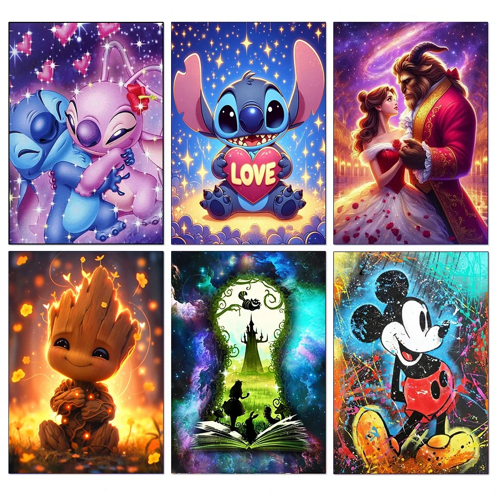 

Алмазная мозаика Disney «Хранители Галактики» с Грут, Лило и Стичем, полная выкладка, DIY, мультяшный дизайн, новинка, подарки для детей