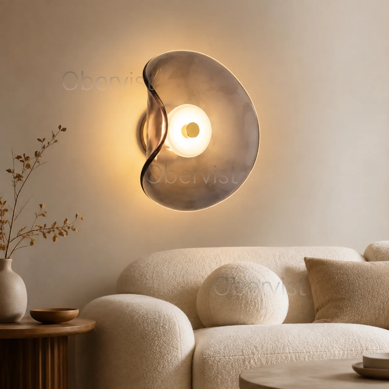 Modern Irregular Glass Wall Lamp Nordic Luxury Bedside Sconce for Living Room Bedroom Hallway Corridor Decor