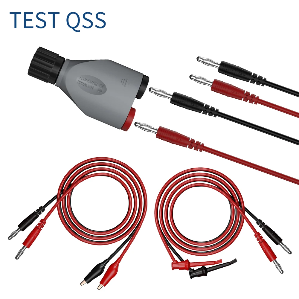 QSS BNC Adapter Kit Insulated 4MM Rotary Male BNC Double Banana Jack  Banana Socket with Test Lead QT0087