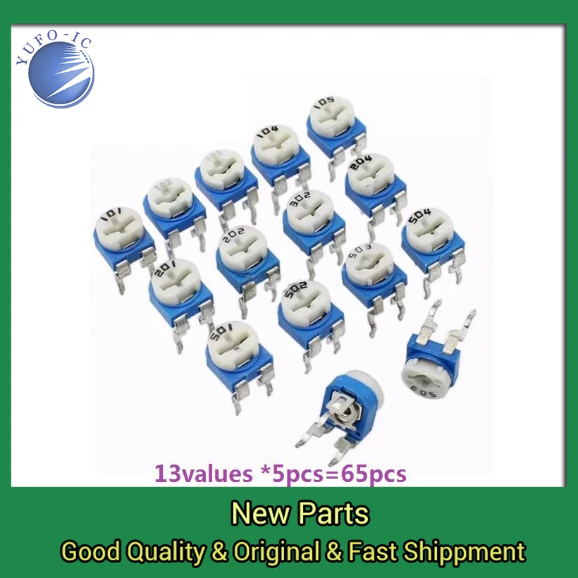 Kit SET 13values *5pcs=65pcs 100R-1M Potentiometer Pack 1K 102 103 10k 104 100k 101 100R 201 200R 501 RM-065 Adjustable Resistor