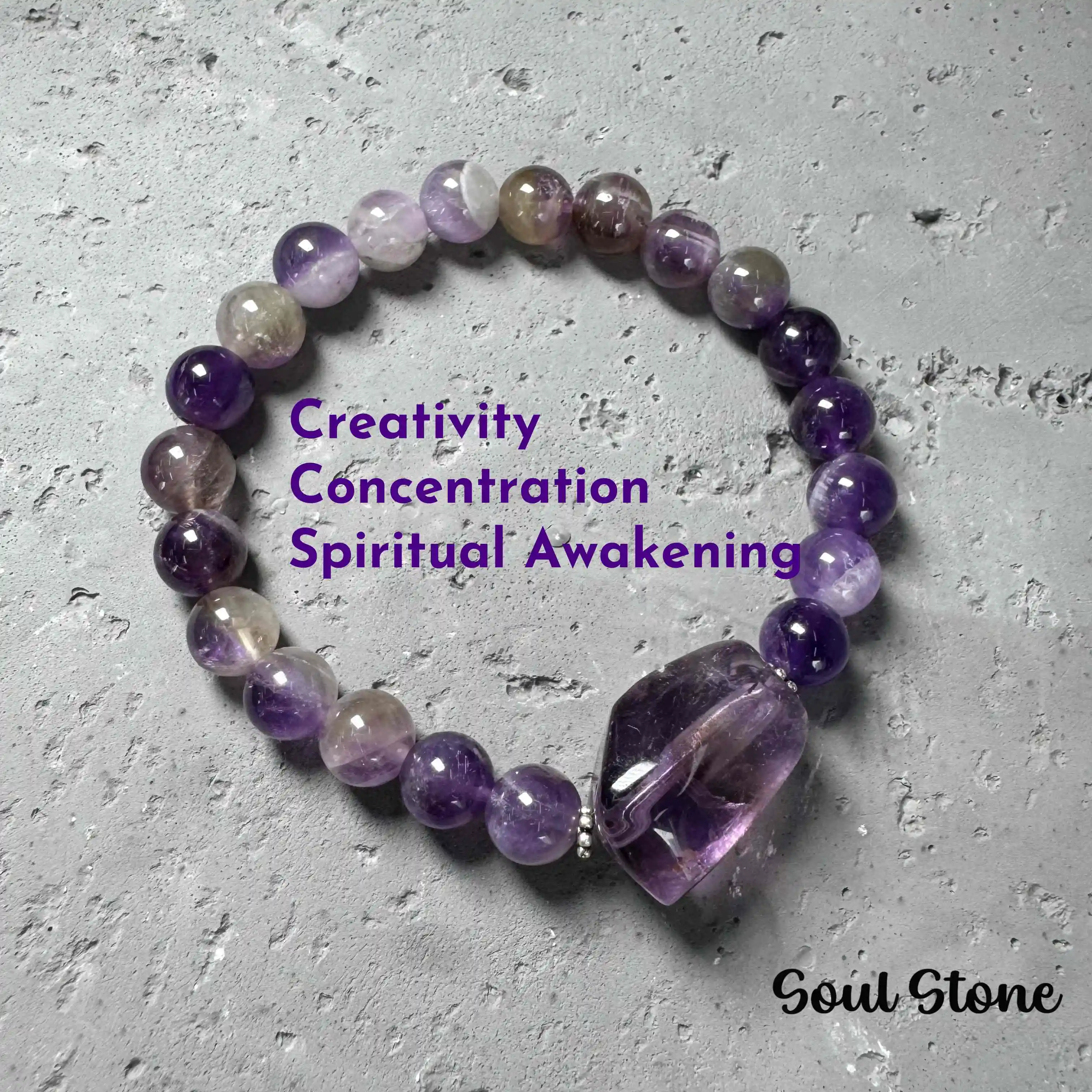 

Soul Stone Aurora Quartz & Raw Amethyst Energy Crystals: For Creativity and Focus Healing Crystal｜Meditation Wellness