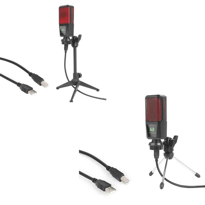 

XB-A8 USB Condenser Microphone Sound Podcast Studio Microphones With PC Stent For Computer PC