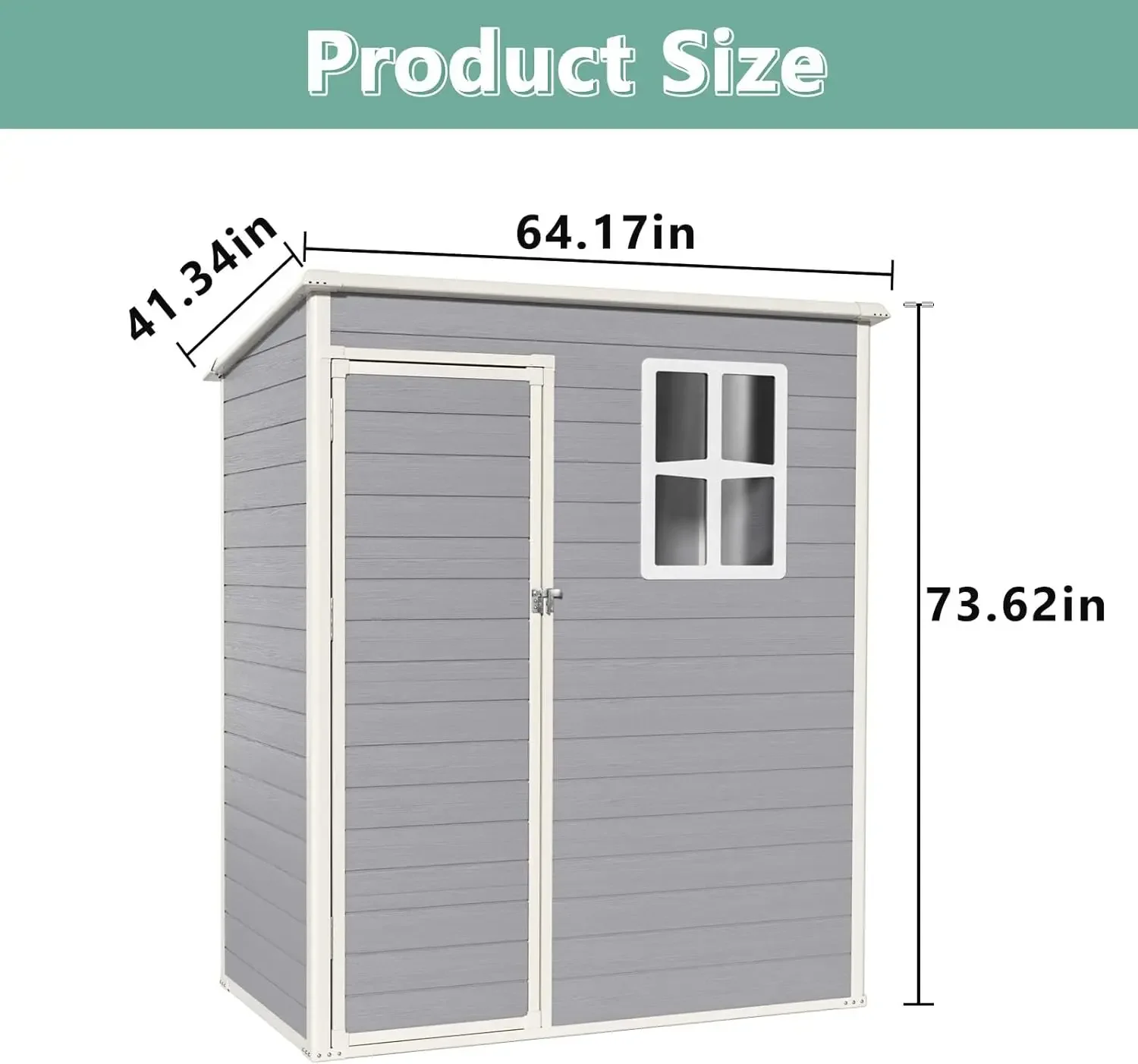 5' x 3' Resin Shed Outdoor Shed with Lockable Door Garden Storage Shed for Tools, Bikes, Patio Furniture (Gray)