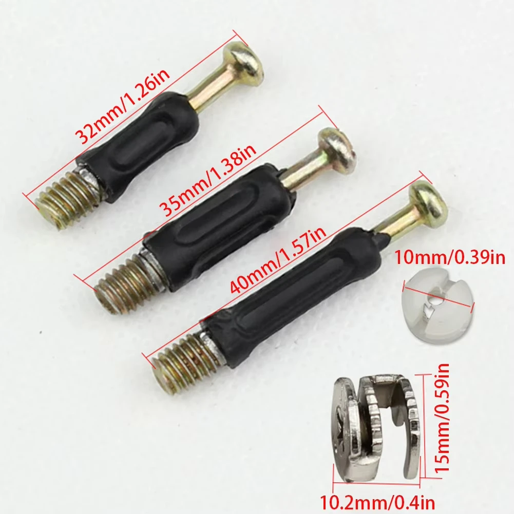 50 Sets 3 in 1 Furniture Connecting Kit Cam Lock Nuts and Cam Screws Furniture Connecting Fittings with Dowel Nuts and Cam Screw