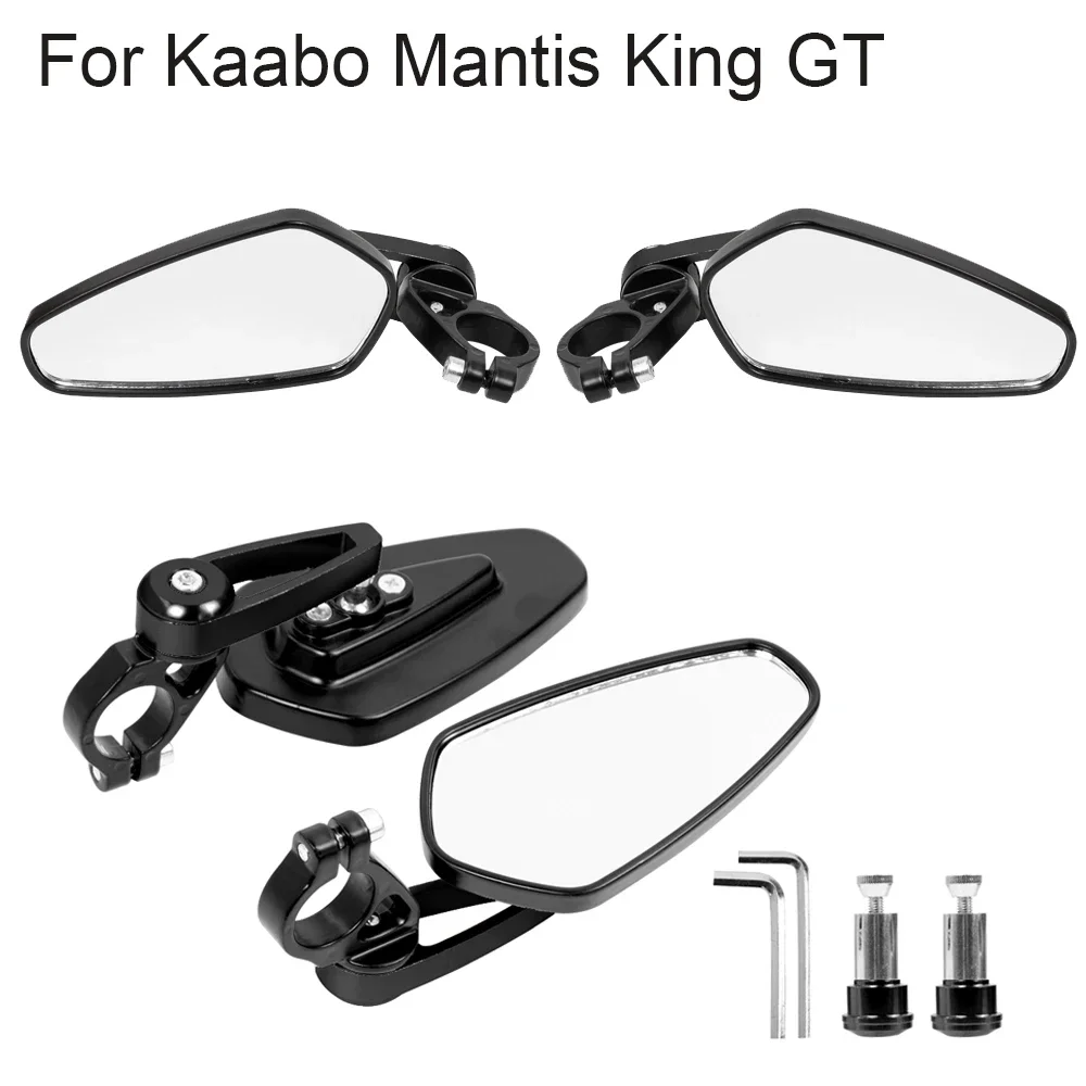 E-Scooter Handlebar Reflector Rear View Mirror for Kaabo Mantis King GT Electric Scooter 360 Degree Adjustable Angles Mirror