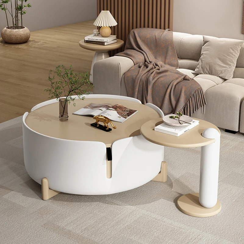 

Round Gold Coffee Table Dressing Storage Salon Multifunction Luxury Coffee Table Modern Mesa De Centro De Sala Home Furniture