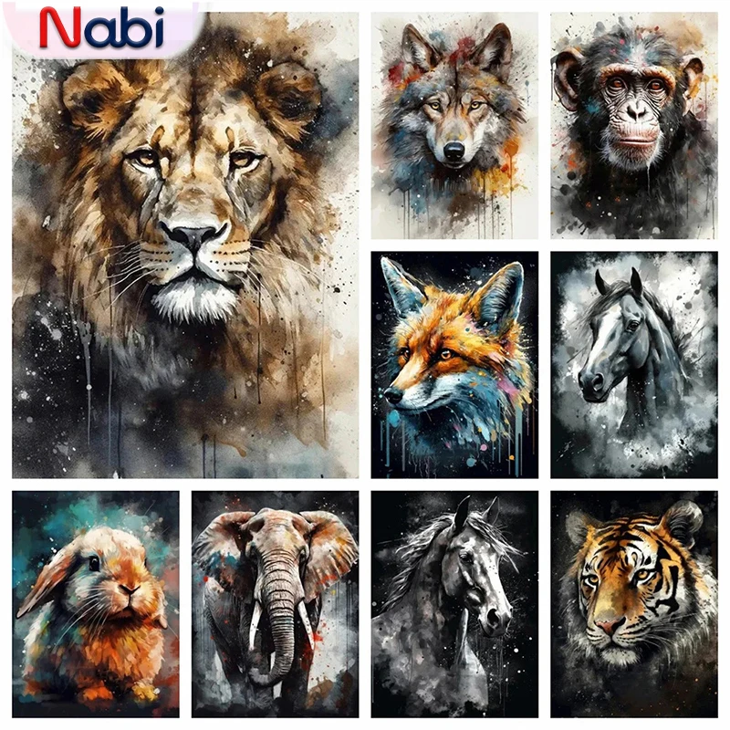 

Nabi New Arrival Diamond Mosaic Lion Horse Animal Full Square Round Wolf Embroidery Tiger 5D DIY Painting RNabibit Wall Decor