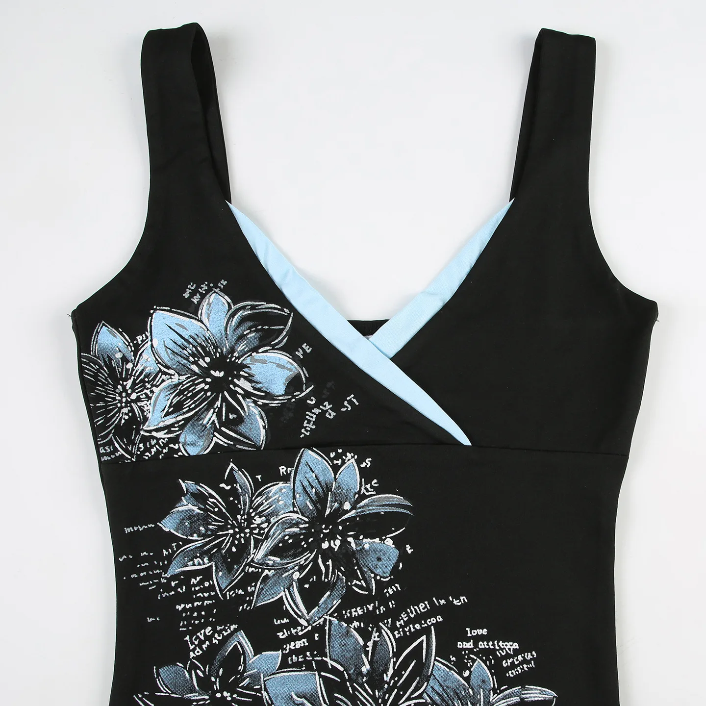 Women's Vintage Floral Print Camisole Bold Color Block Retro Y2K Chic Style Strappy Sleeveless Summer Tops