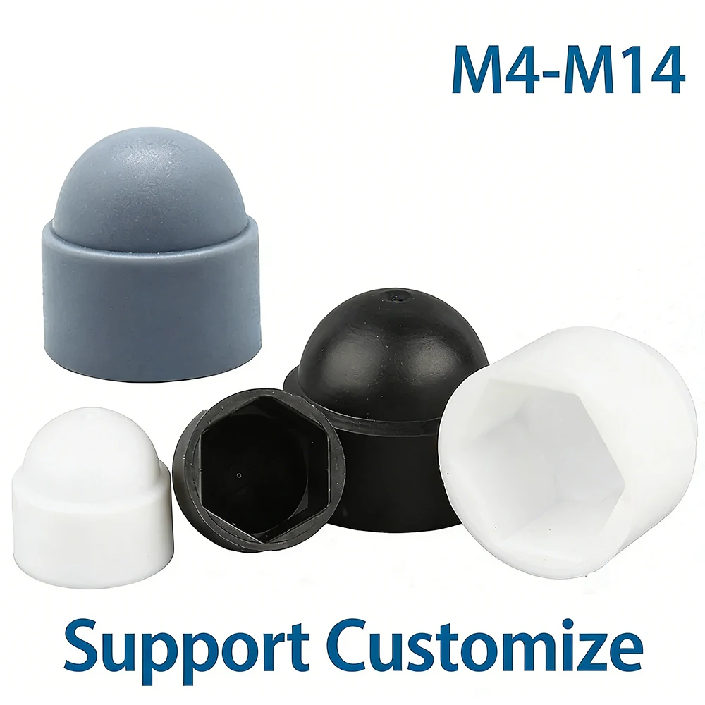 M4 M5 M6 M8-M14 Hex Nut Caps PE Plastic Hexagon Caps for Bolts Protect Nuts for Car Wheels Exterior Decoration Support Customize