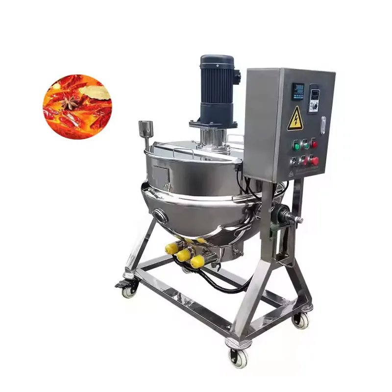 

304 stainless steel high-capacity steam heating pot, tipping, jam, hot pot ingredients, seasoning control, sandwich pot