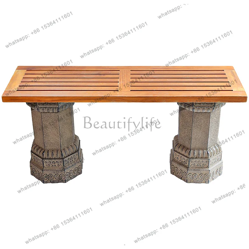 Best Sellers Garden Ornaments Antique Stone Pier Landscaping Ornaments Outdoor Creative Solid Wood