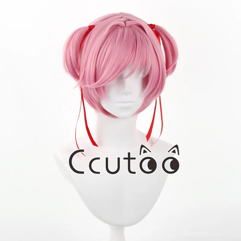 Anime Doki Doki Literature Club Natsuki Cosplay Perücke mit rotem Band Halloween Karneval Party Requisiten Kunsthaar – Detail 2