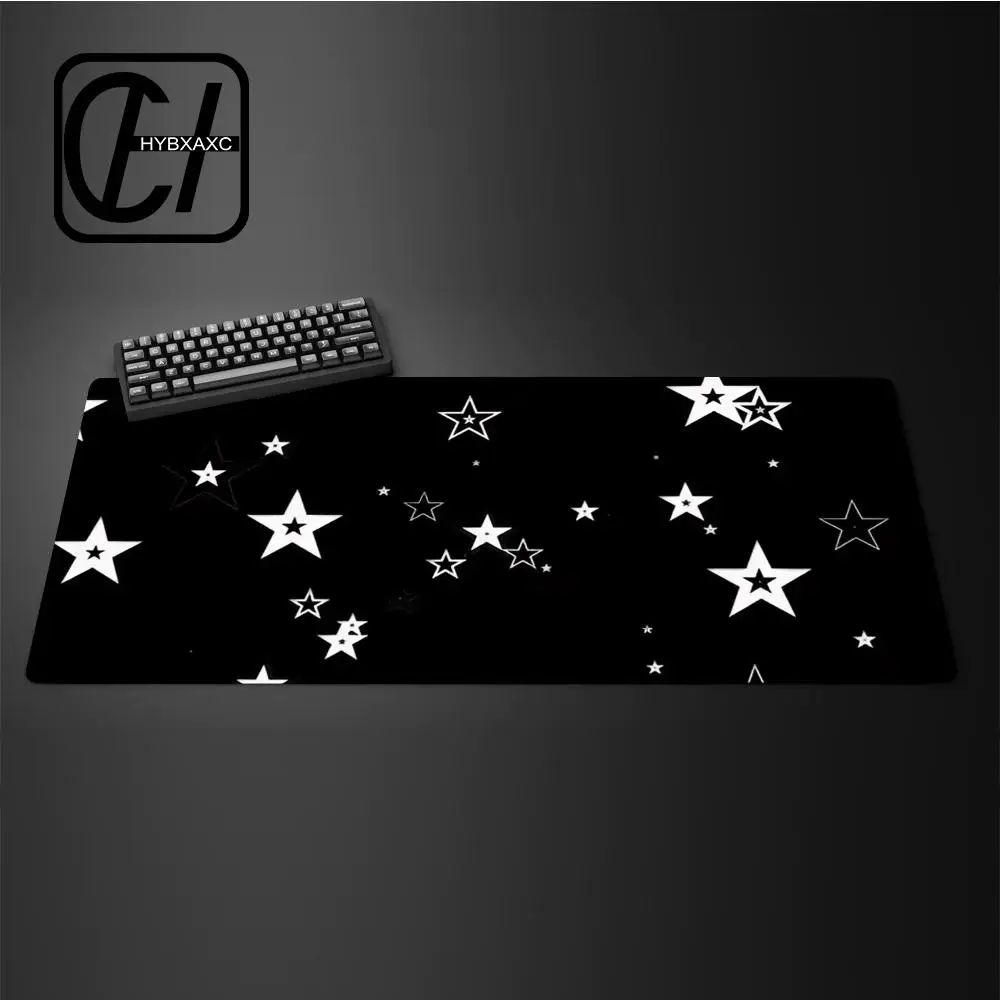 Black and Pink Gradient Star Korean Mouse Pad Extra Large Female Sweet Cool Healing Computer Office Keyboard Desk Anti Slip Mat
