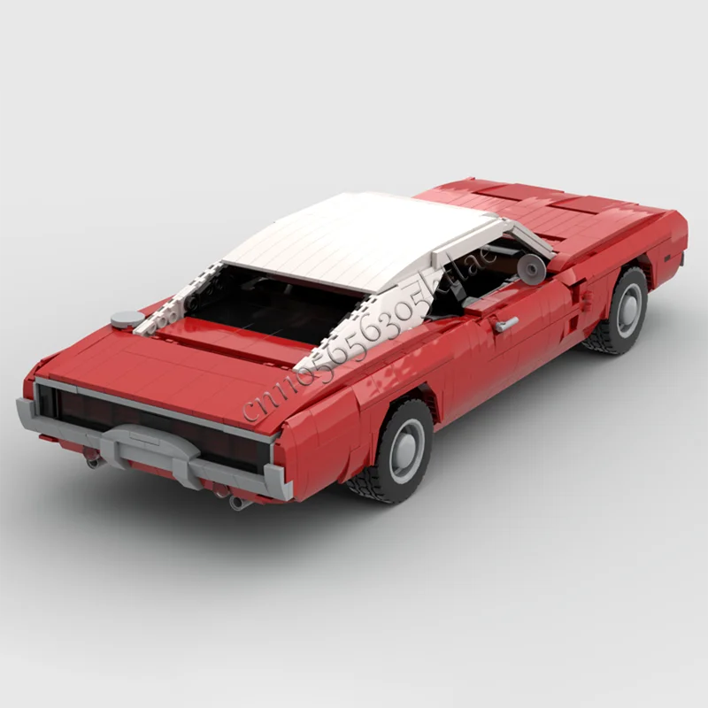 1615 PCS MOC Premium Red And White Roofed Car Model Building Blocks Urban Technology Vehicle Diy Toys Kids Adult Surprise Gifts