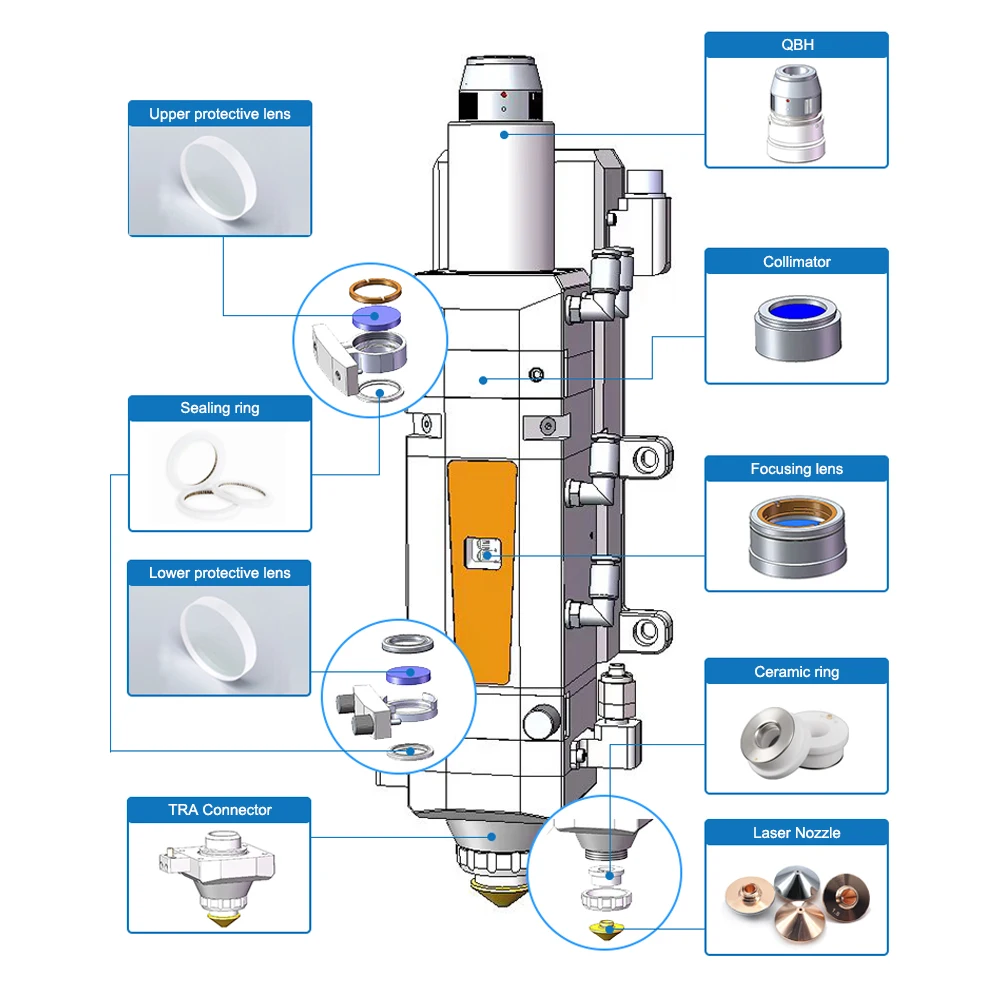 Au3tech Original Laserdüsen-Sensoranschluss TRA A230E A235E A200MS A200E A630E Kapazitives Sensorkopfmodul – Detail 3