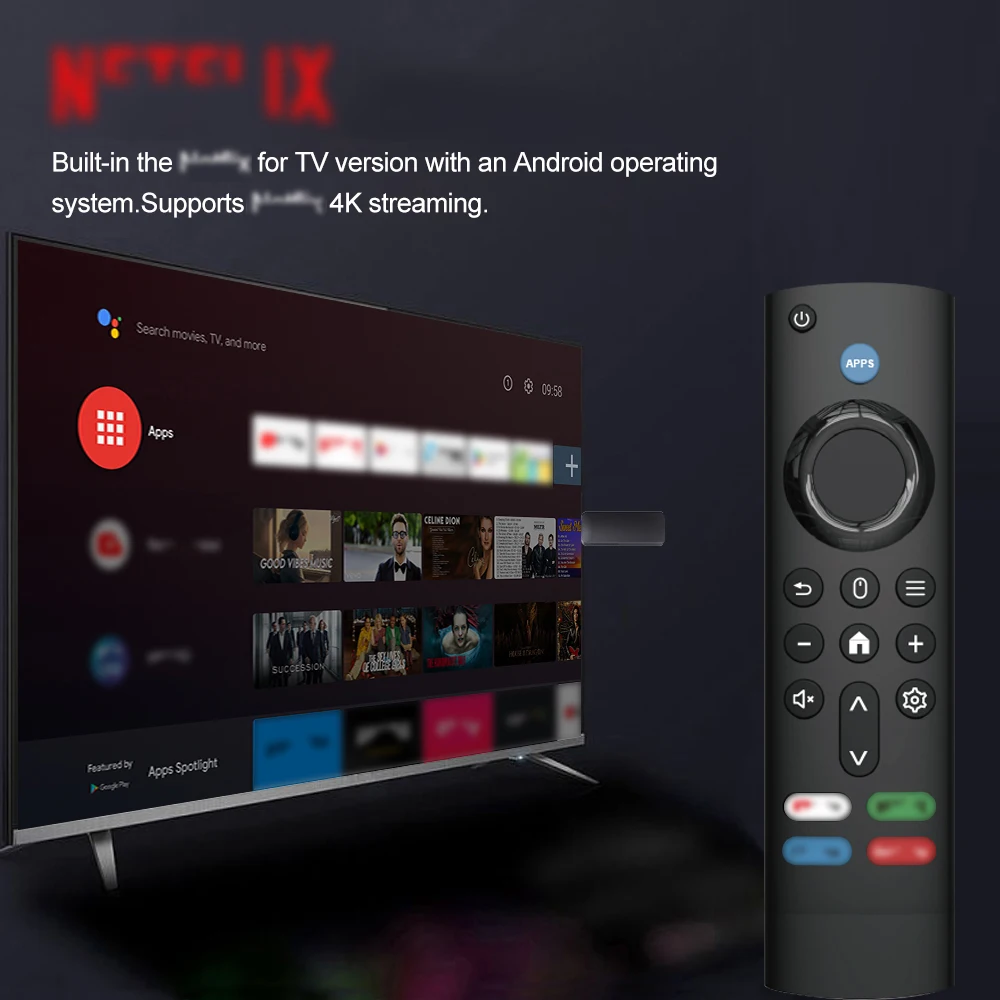 مشغل الوسائط المتدفقة Velec Android 12 Smart Stick 8K مع جهاز تحكم عن بعد صوتي يدعم Netflix YouTube Google Allwinner H616 للتلفزيون عالي الدقة #3