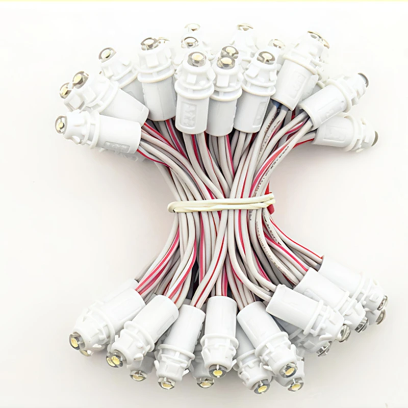 High Quality 50pcs DC12V 9MM LED Module Pixel Lights Single Color Red/Green/Blue/Yellow/White/WarmWhite Signboard Display Lamp