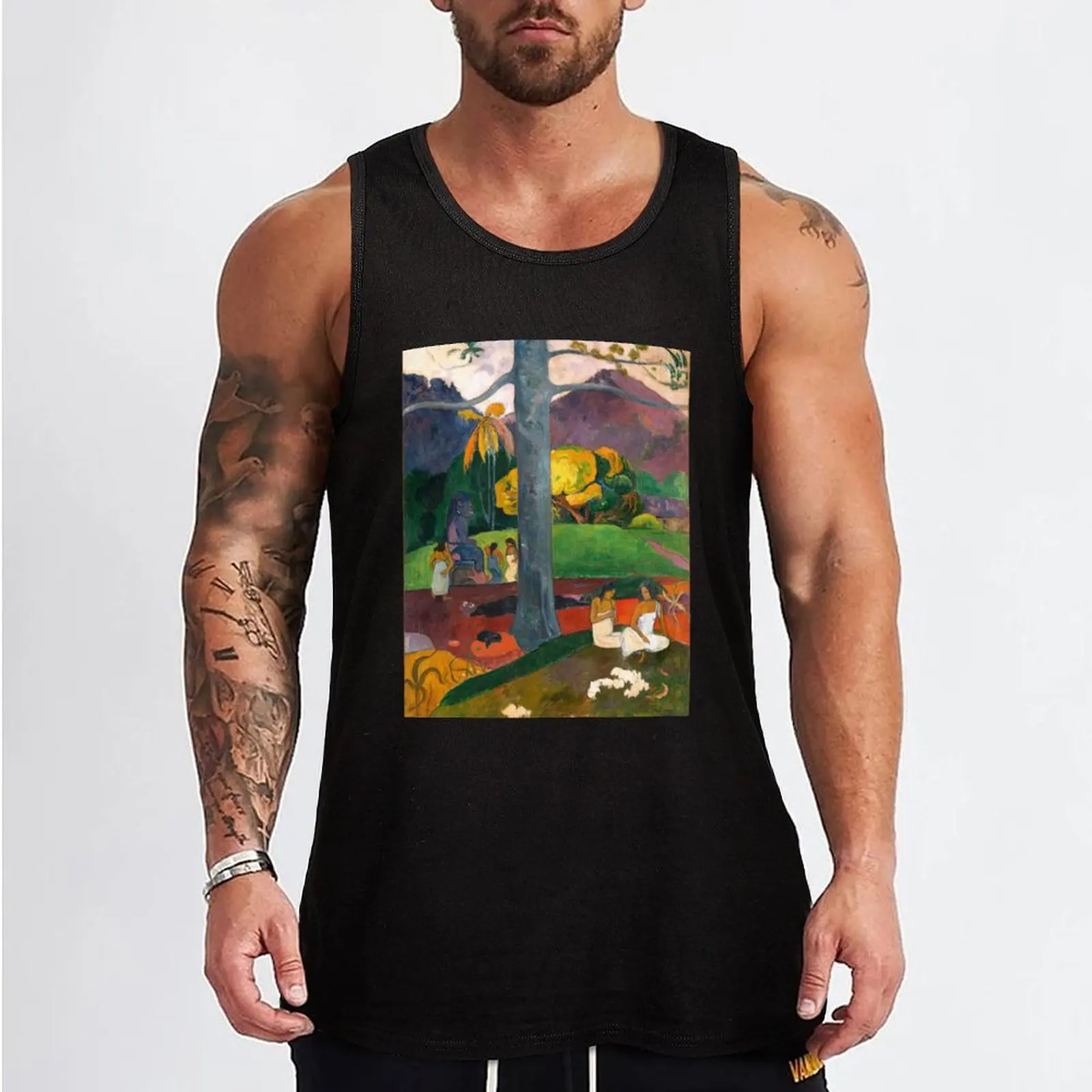 Paul Gauguin - Mata Mua - In olden Times - érase una vez Tank Top Bodybuilding shirt Fitness men clothing Sleeveless top summer