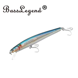 BassLegend Fishing Artificial Bait Slow Floating Minnow Flash Shallow Wobbler Jerkbait Shad  Sea Bass Pike Lure  130SF