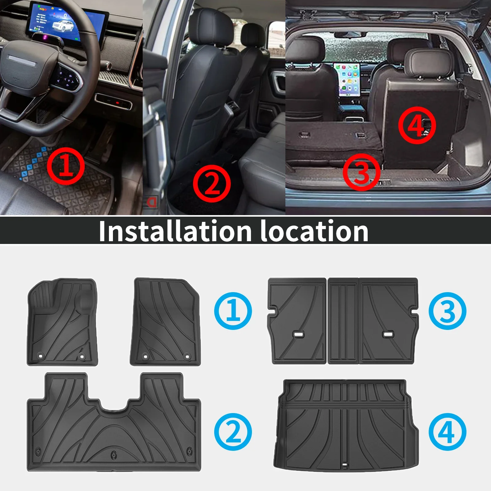 

Экологичные нескользящие автомобильные коврики из TPE для Geely Starray EM-i EX5 E5 EMi 2025-2026, Proton eMas 7 PHEV