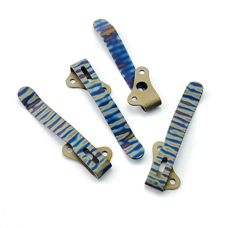 Titanium Alloy Folding Knife, Pocket Clip, cintura Clip, Deep Carry Back Clip para Demk, Facas Acessórios, Anodização, AD20, 20,5, 1Pc