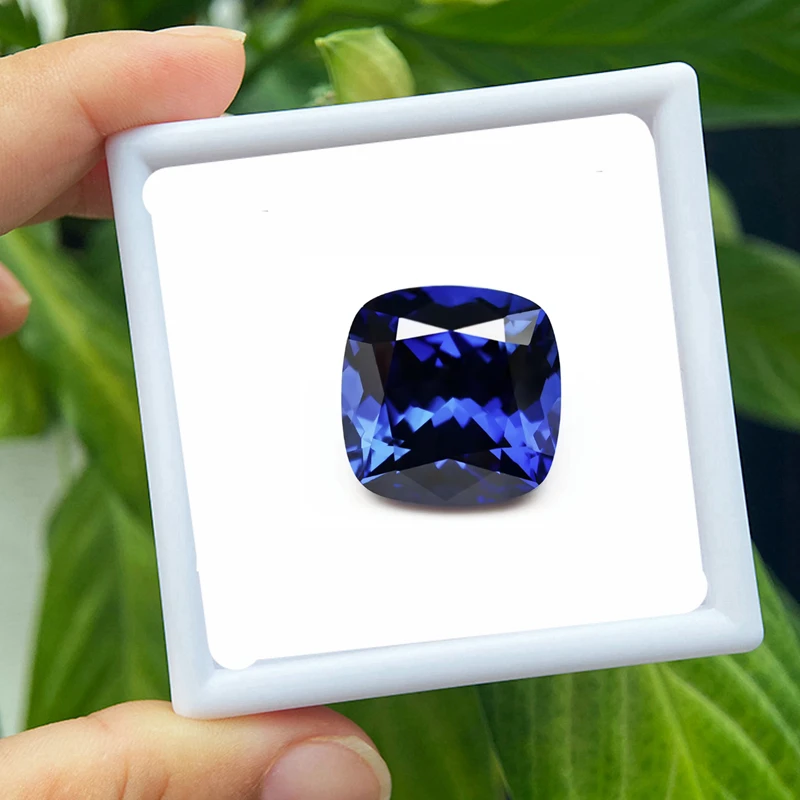 

Box Loose Blue Sapphire Square Cut 12x12mm Test Mohs Hardness Gems VVS Loose Gemstones for Jewelry Making/Collection Gem