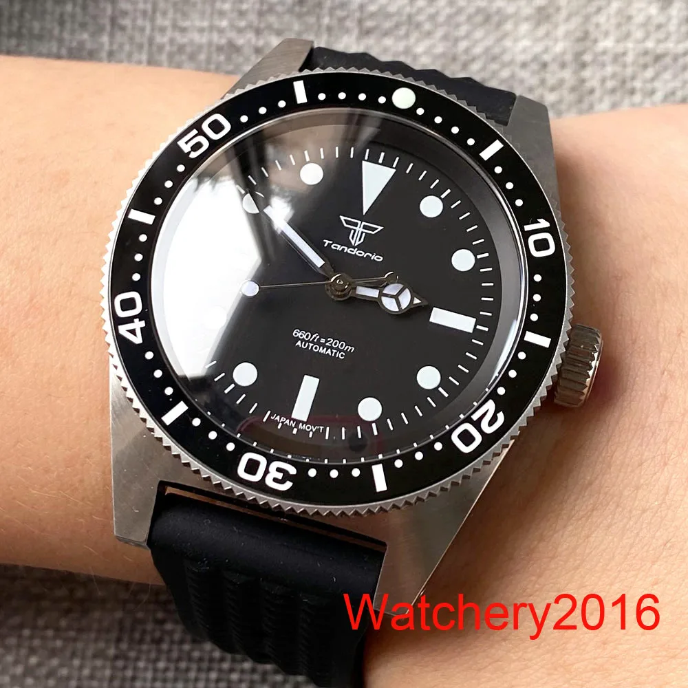 

41mm Sapphire Diver Men's Watch Sapphire Glass Japan NH35 Movement Lume 200M Waterproof Gray Dial Date Rubber Strap