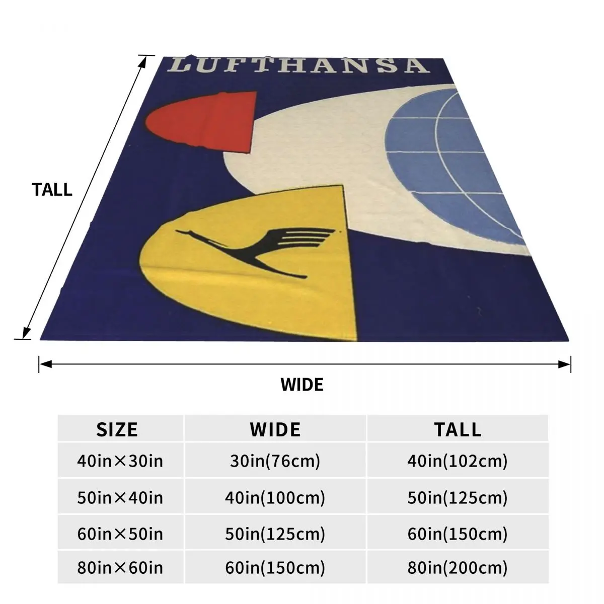 Deutsche Lufthansa Vintage Blankets Flannel Sofa Throw Blanket Super Soft for Couch Bedding Office Throws Bedspread Quilt
