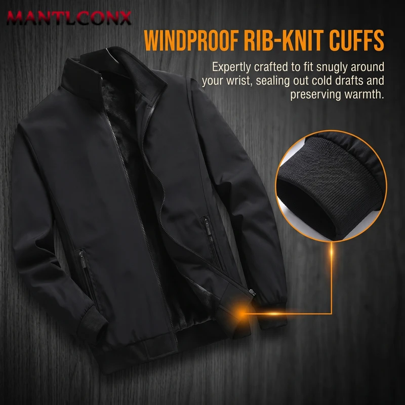 Warme Fleece Herbst Winter Jacken für Männer Business Büro Kleid Mantel Casual männer Winter Jacke Einfarbig Luxus Oberbekleidung mann – Detail 8