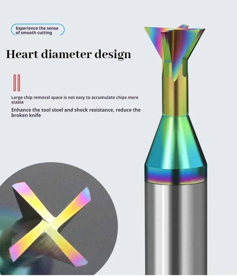 Carbide Dovetail Milling Cutter 30 45 60 Degree CNC Tool 3-20mm Tungsten Steel for Metal End Mill