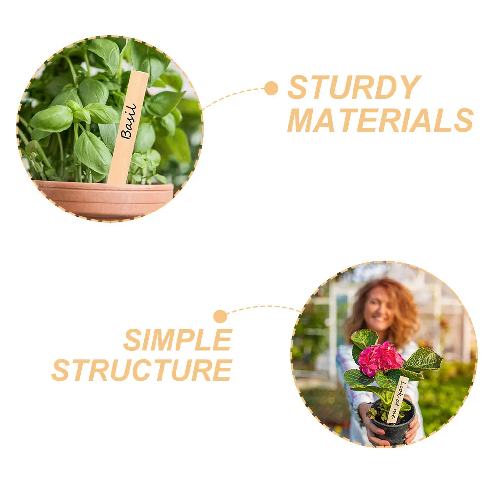 

11 Wooden Plant Labels DIY Signs for Potted Plants Garden Markers Blank Tags H writing Pen Set Sturdy Lightweight