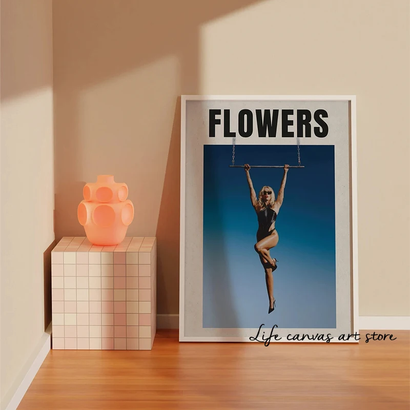 مايلي سايروس الزهور غطاء الموسيقى كلمات الزهور التي لا نهاية لها الصيف عطلة الفن المشارك قماش اللوحة جدار طباعة صورة ديكور المنزل