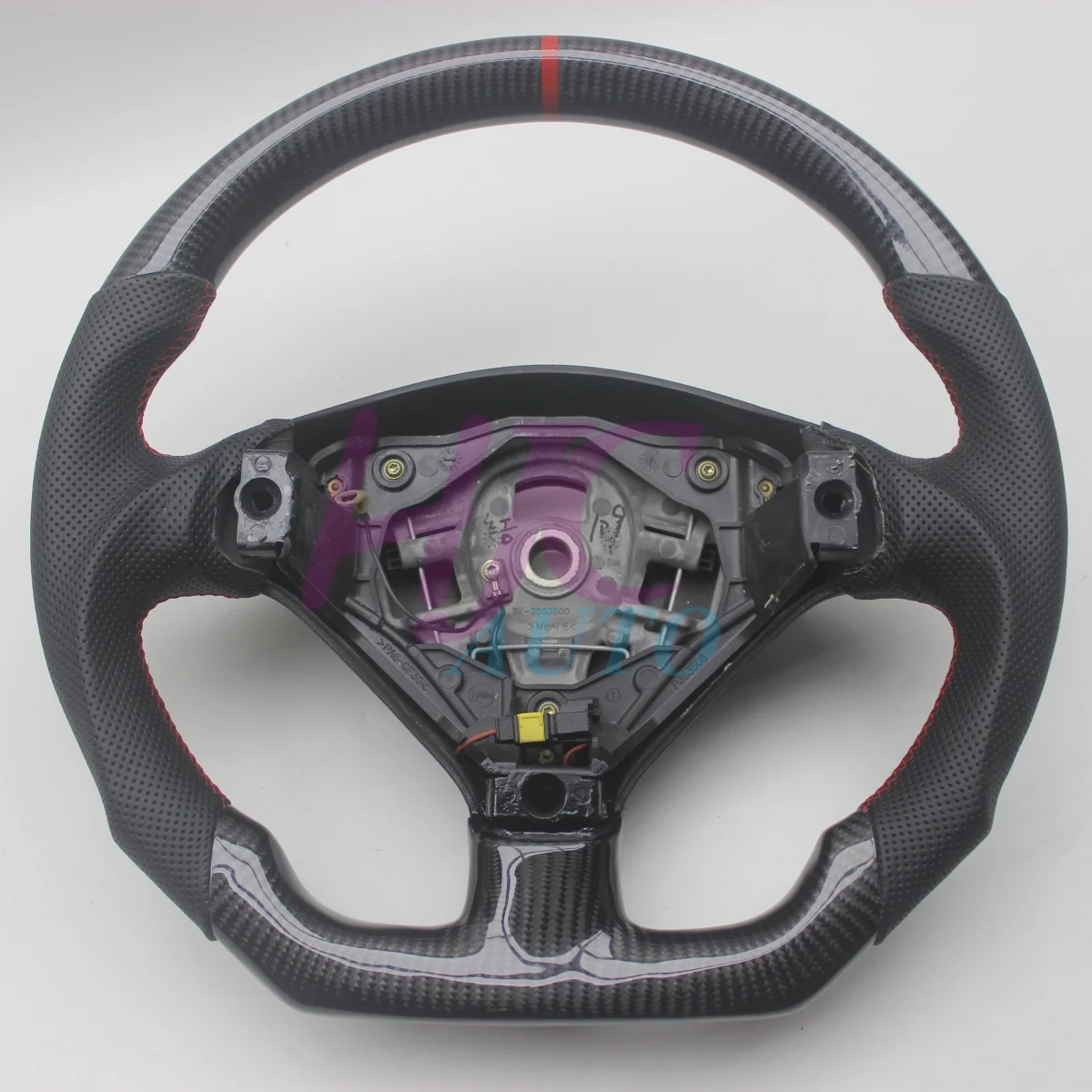 

Replacement For Peugeot 307 Real Carbon Fiber Leather Steering Wheel