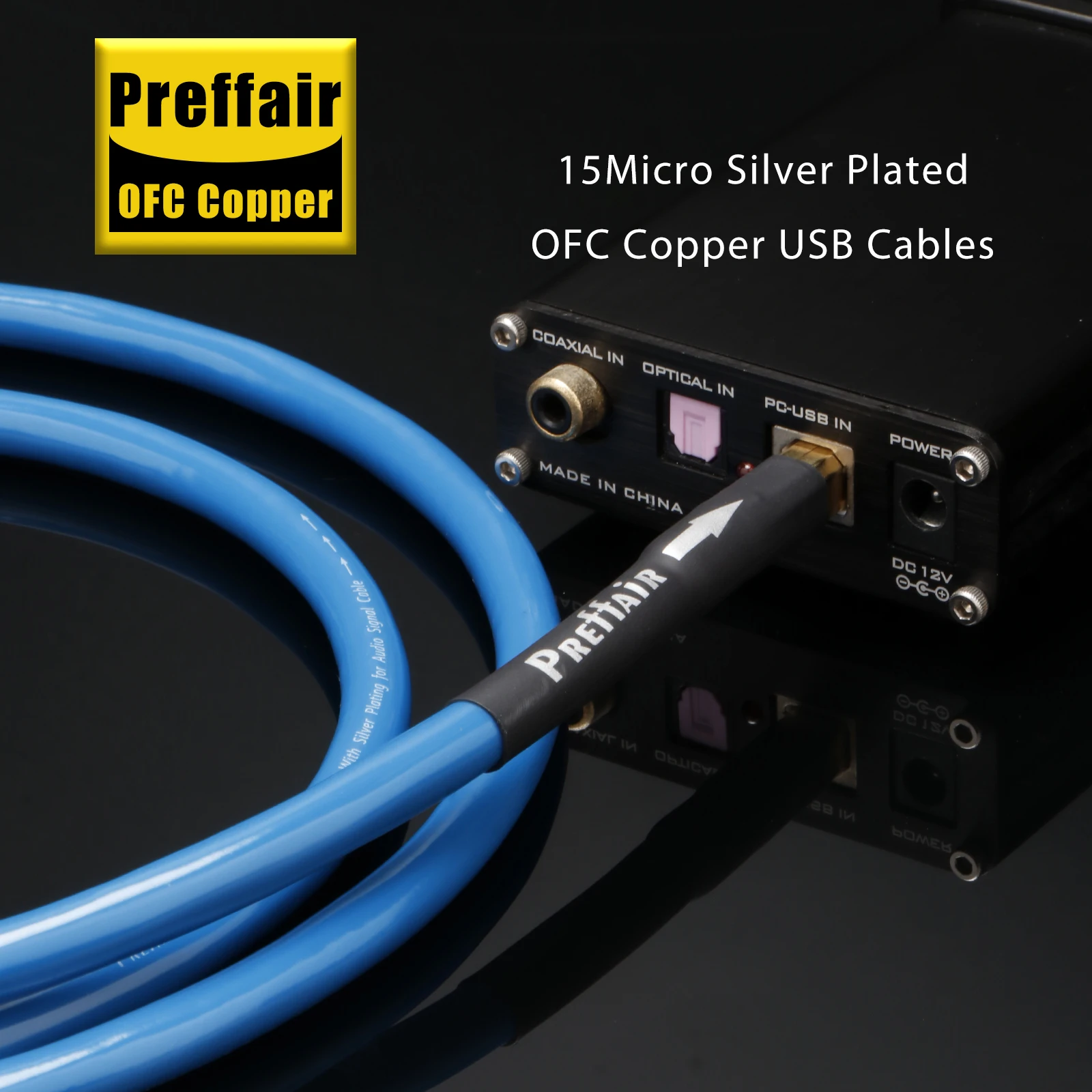 HiFi USB-Audiokabel OFC Versilbert Doppelt Abgeschirmt Hifi USB-B-Kabel für DAC Computer – Detail 4