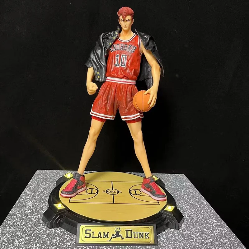 

33cm SLAM DUNK Shohoku Basketball Player Anime Doll Hanamichi Sakuragi PVC Action Commemorative Edition with Led Light Model Toy