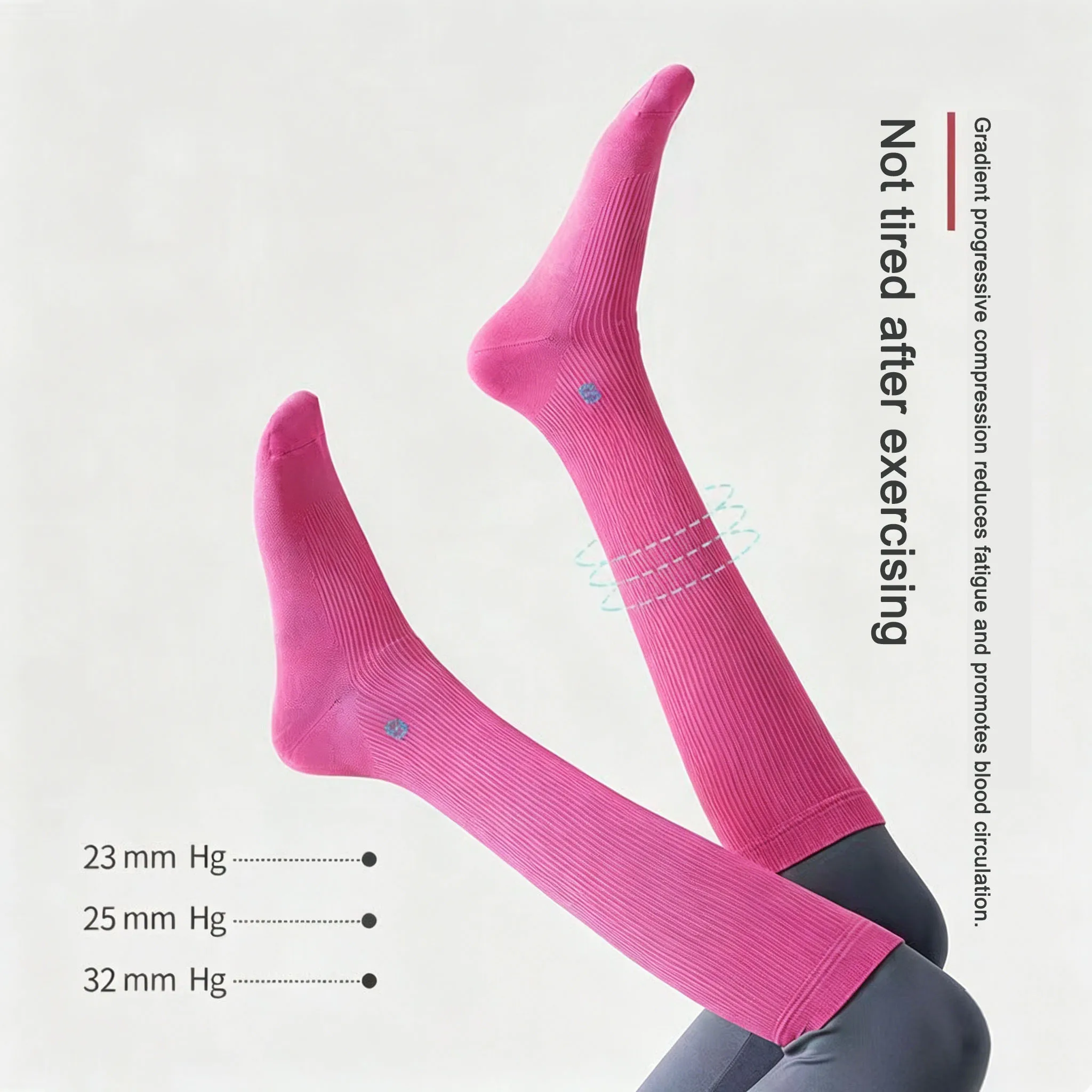 Professional Sports Compression Calf Socks for Women, Breathable Pressure Socks for Running, Jump Rope, Fitness, Summer Slimming gallery 2