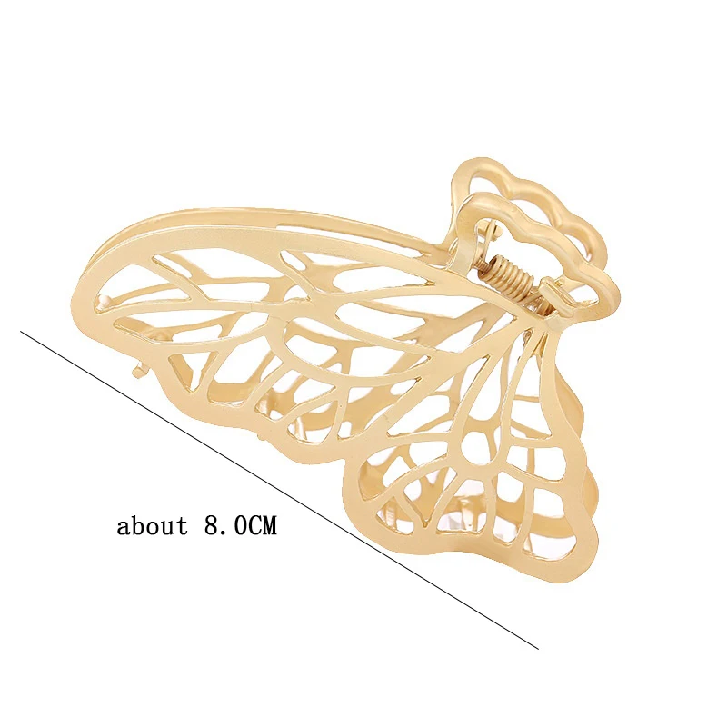 Multi Style Gold Metal Hair Claw Clips Hollow Geometric Butterfly Jaw Clips Strong Hold Non Slip Hair Crab Clamp for Women Thick