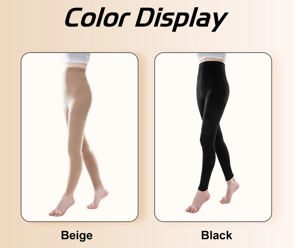 15-21 mmHg Übergrößen Medizinische Kompressions-Overknee-Strumpfhose ohne Fuß für Krampfadern, Kompressionshose für Damen S-5XL – Detail 3