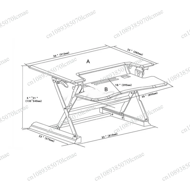 2026 hot Desktop Computer Lifting Table with Alternating Sitting and Standing Height Adjustable Lifting Dual Pneumatic Lifting