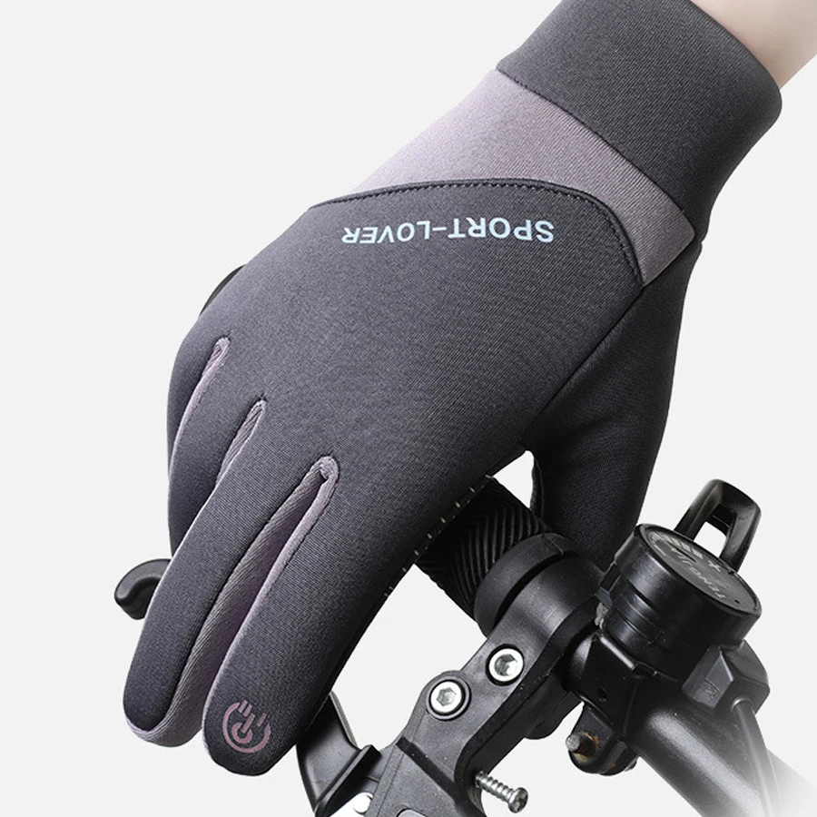 

Зимние велосипедные перчатки для мужчин и женщин, противоскользящие сенсорные экраны, совместимые с ветрозащитной подкладкой, теплые спортивные перчатки на открытом воздухе для погоды