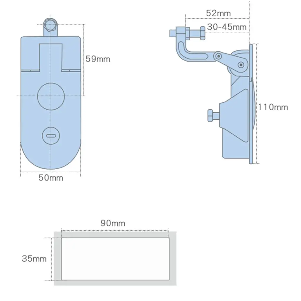 Recessed Mounted Compression Latch Adjustable Flush Lock Knob for Motorhome RV Caravan Tool Box Door