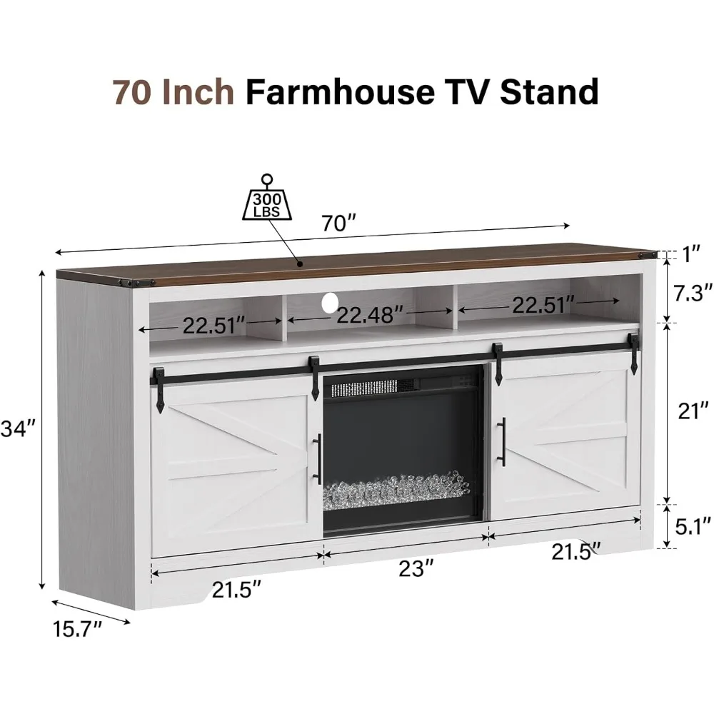 70 Inch TV Stand with 23