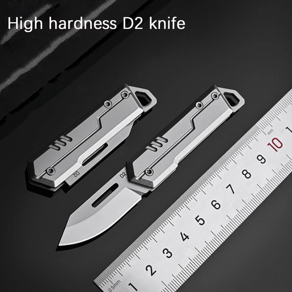 High Hardness D2 Steel Folding Knife Outdoor EDC Camping Tactics Self-defense Tool Fruit Knives Box Open Pocket Knife