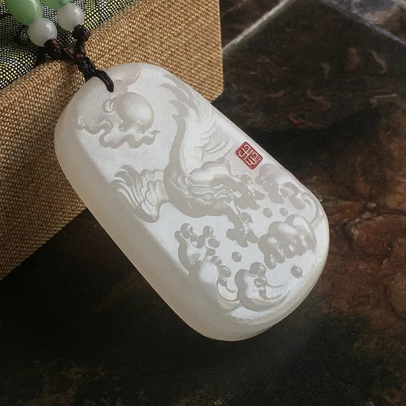 Afghanistan White Jade Dapeng Spreads Wings Men's and Women's Same Jade Pendant