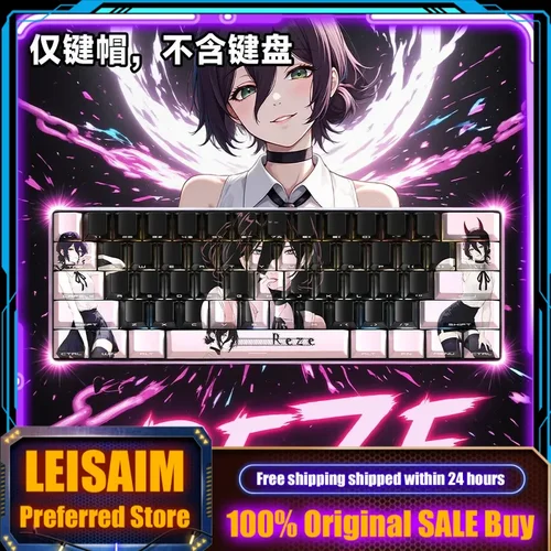 Motosierra hombre Anime personalizado Keycap Reze Makima temático Keycap Teclado mecánico cereza PBT grabado lateral PC teclado para juegos regalo