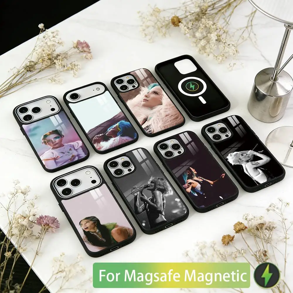 

Singer Halsey Phone Case For iPhone17,16,15,14,13,12,11 Plus,Pro Magnetic For Magsafe Wireless Charging