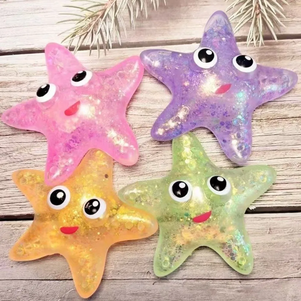 Crystal Starfish Squeeze Toy Slow Rebound Cute Starfish Squishy Toy Color Change New Starfish Slow Rebound Toy Kids Toys