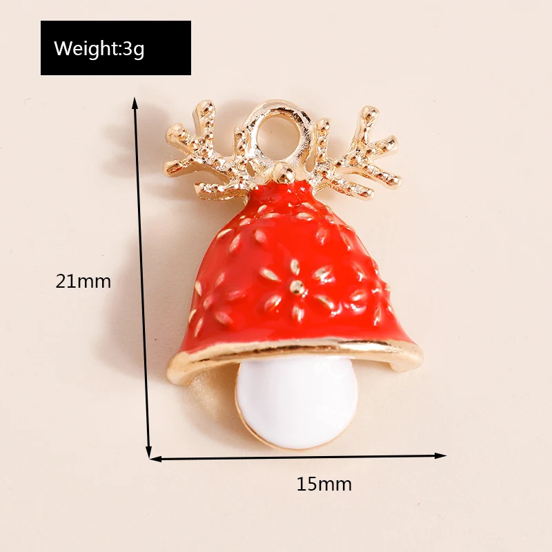 10 Stück Mix Emaille Weihnachtsanhänger für Schmuckherstellung Weihnachtsmann Baum Hirsch Hut Charms Anhänger für DIY Halsketten Ohrringe Geschenke – Detail 6