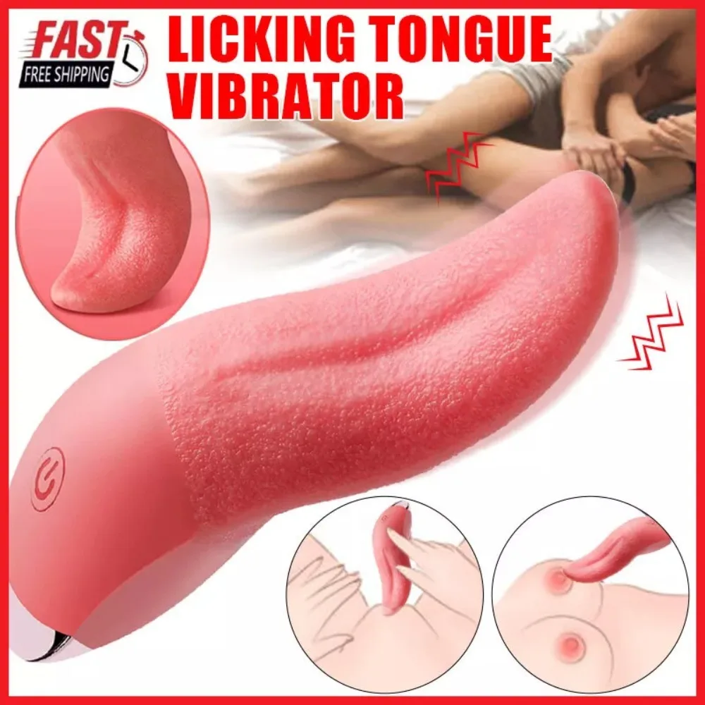 Heating Tongue Vibrator 9 Speeds Oral Licking Clit G-Spot Dildo Sex Toy Women Gift Adult Masturbaton Wearable Vibrating Massger